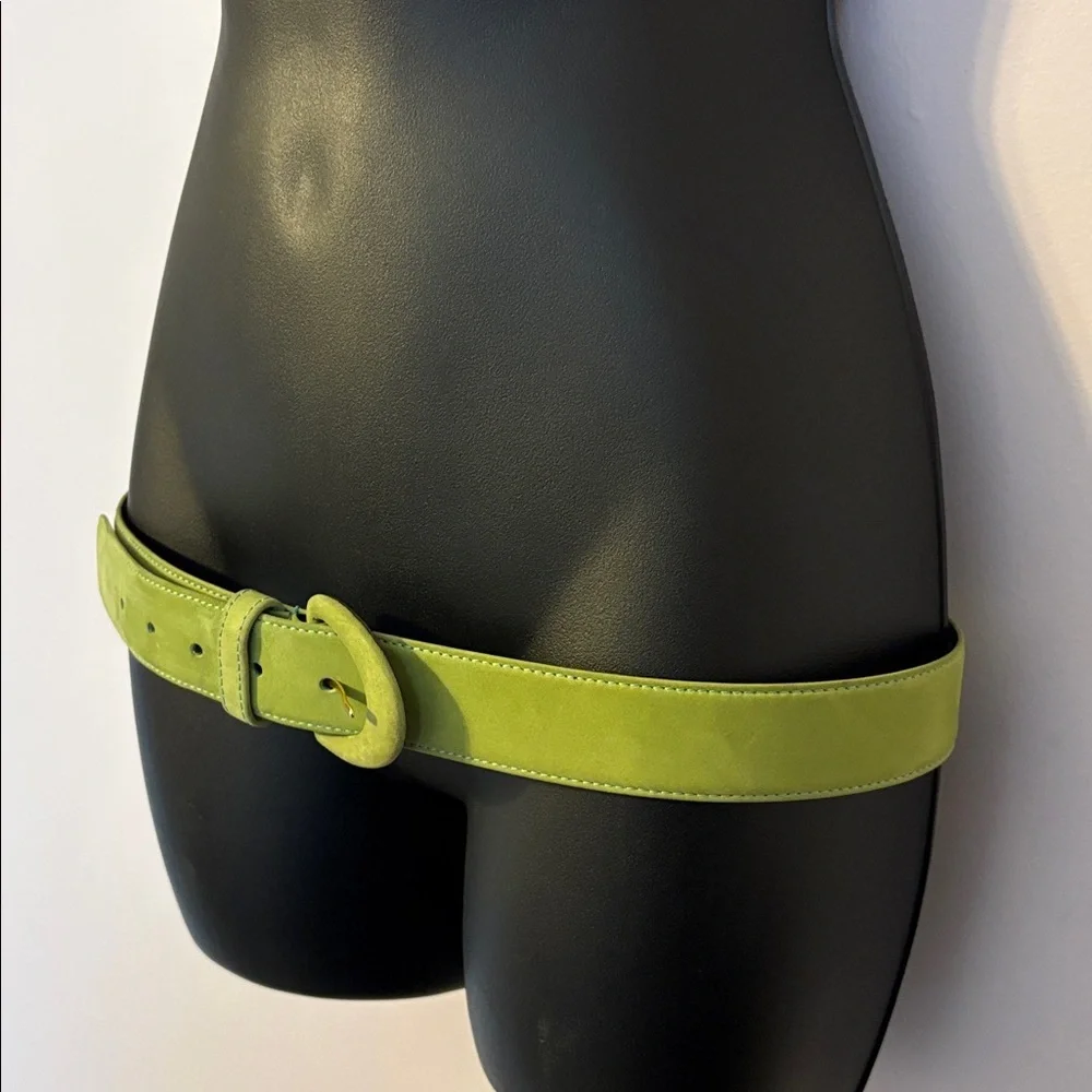 Echo Vintage Genuine Leather Lime Green Suede Belt size L